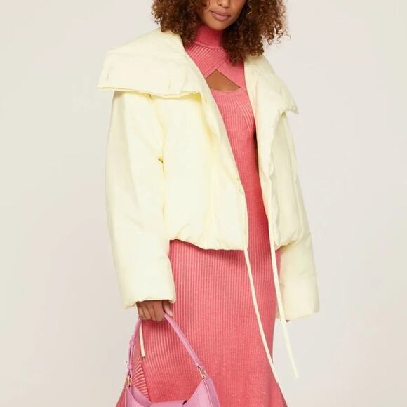 3.1 Phillip Lim Duvet Puffer Jacket Insulated Outdoor Winter Pastel Yellow M - Picture 2 of 11